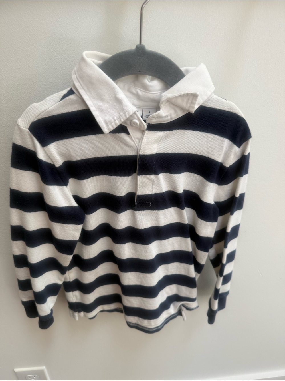 Boy’s Navy and White Striped Rugby Sweater